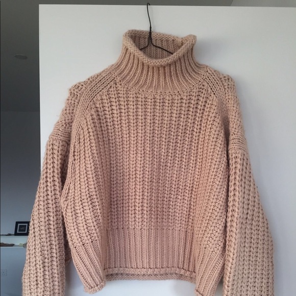 OLIVE COLOR, not tan, NWOT knit jumper sweater slightly cropped sz XS - Picture 3 of 5